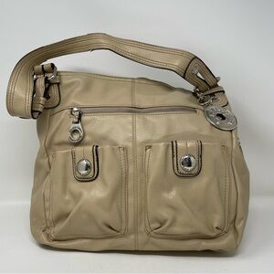 Franco Sarto Versatile Tan Faux Leather Shoulder Bag with Adjustable Strap